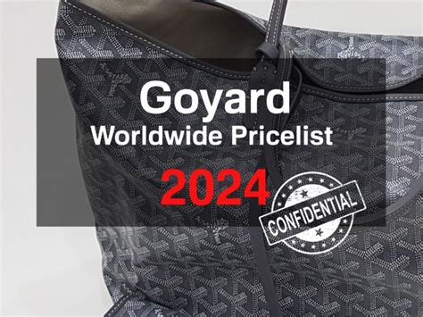 goyard prices 2024 usa|Goyard tote price list.